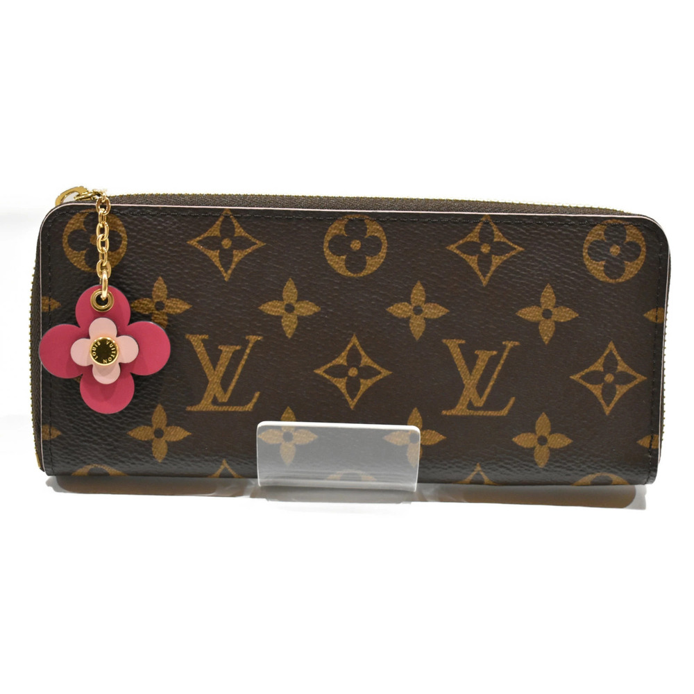 LOUIS VUITTONPortefeuille Clemence Monogram Brown Beige Canvas Long Wallet